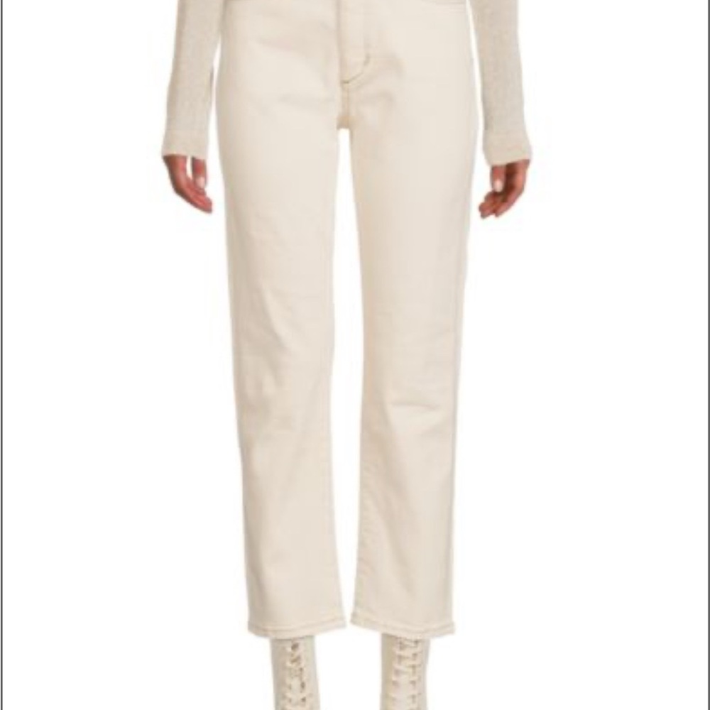 Joe's Jeans The OG High Rise Straight Ankle Button Fly Cream Pant Sz 32 New $218